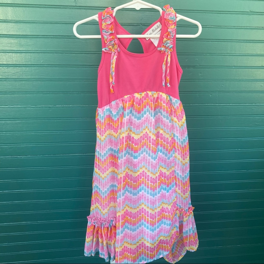 Jona Michelle dress size 5 pink multi. CLEARANCE
